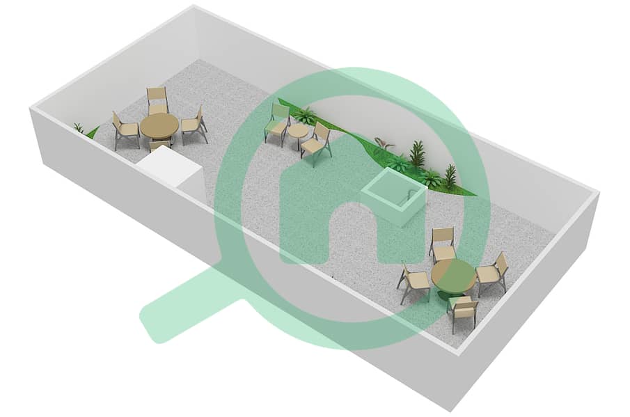 鸢尾公园联排别墅 - 3 卧室别墅类型LEFT戶型图 interactive3D