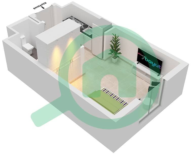 المخططات الطابقية لتصميم النموذج / الوحدة ST-A1M/12 شقة استوديو - سيان بيتش رزيدنس من ايجل هيلز Floor 1-4 interactive3D