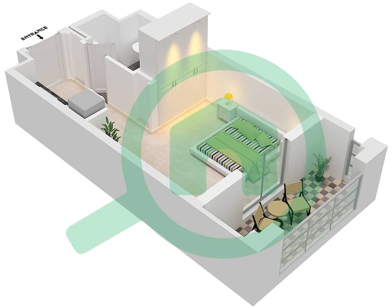 المخططات الطابقية لتصميم النموذج / الوحدة ST-A4/25 شقة استوديو - سيان بيتش رزيدنس من ايجل هيلز Floor 2-4 interactive3D
