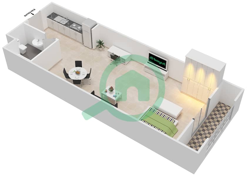 Ареццо - Апартамент Студия планировка Единица измерения 7 AREZZO 1 Second Floor interactive3D