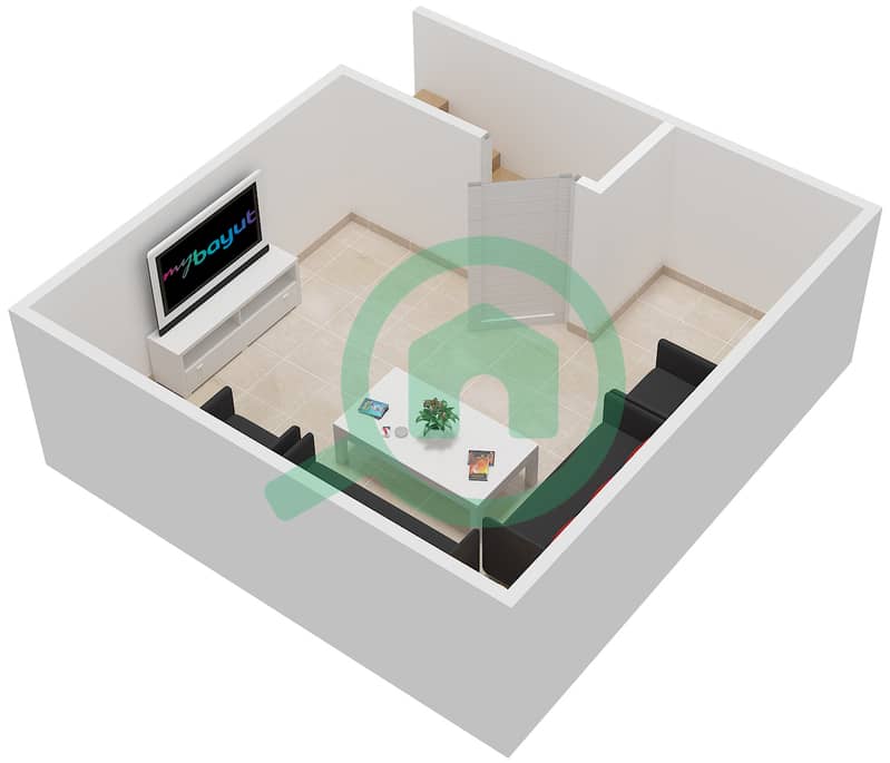 米拉贝拉联排别墅2区 - 3 卧室别墅类型4戶型图 Basement interactive3D