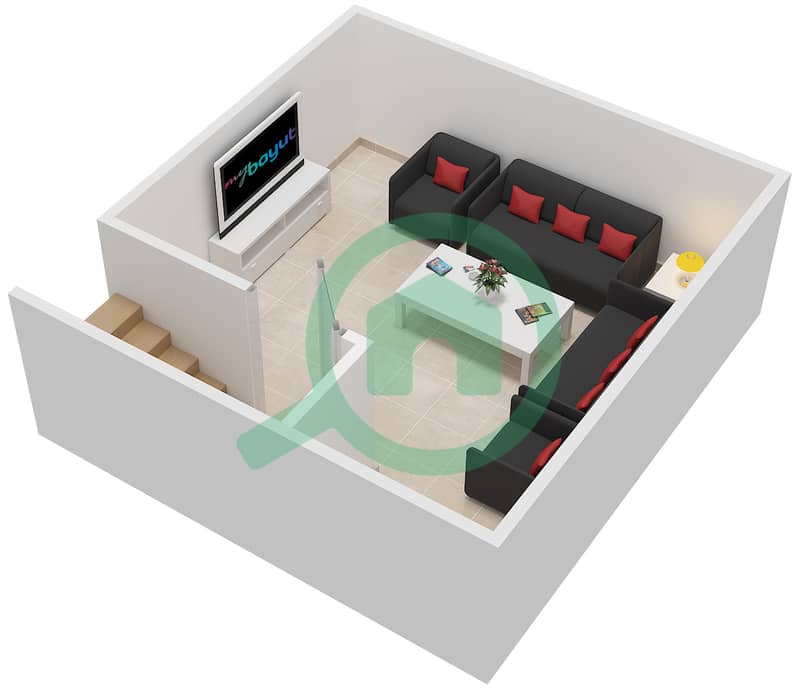 المخططات الطابقية لتصميم النموذج 3 فیلا 3 غرف نوم - ميرابيلا 2 Basement interactive3D