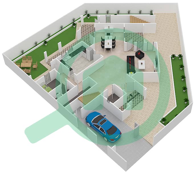 Layan - 3 Bedroom Villa Type 4 Floor plan interactive3D