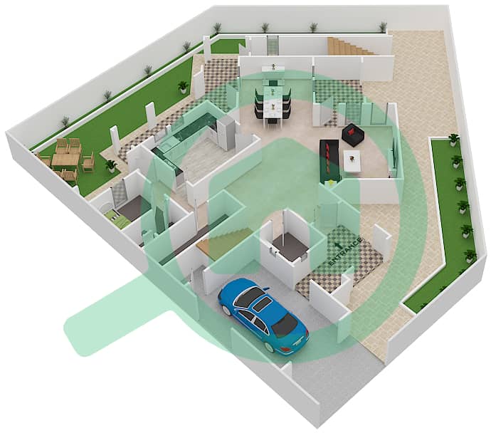 المخططات الطابقية لتصميم النموذج 5 فیلا 4 غرف نوم - ليان interactive3D