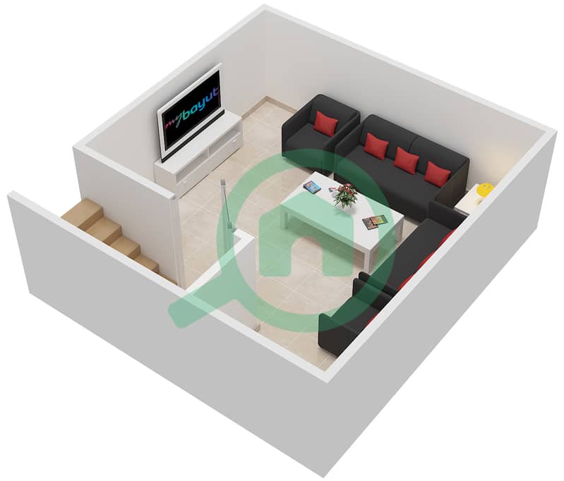 المخططات الطابقية لتصميم النموذج 1 فیلا 3 غرف نوم - ميرابيلا 7 Basement interactive3D