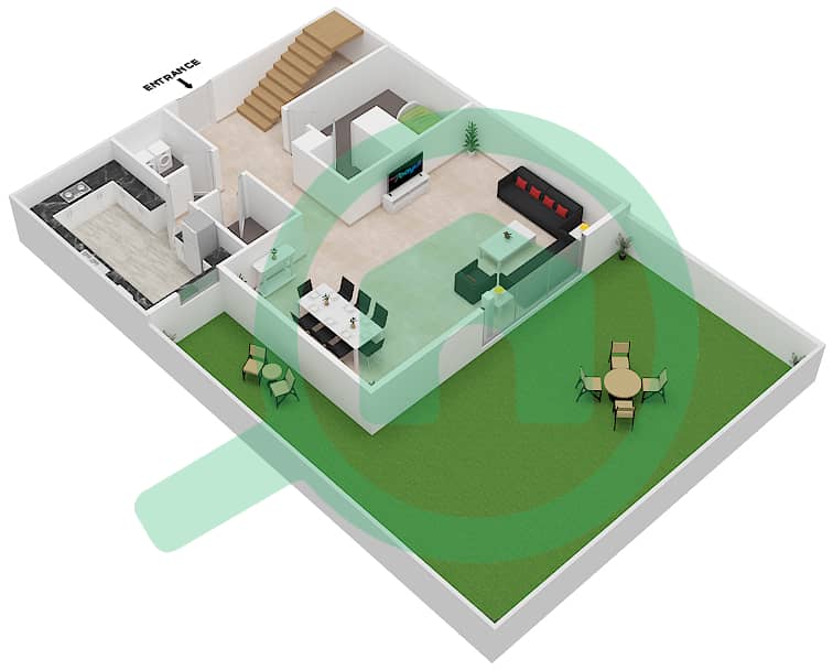 Гольф Террас - Апартамент 3 Cпальни планировка Тип H Floor 8 interactive3D