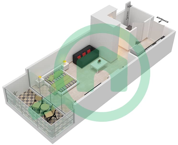 Гольф Терраса A - Апартамент Студия планировка Единица измерения 9 FLOOR 6-7 Floor 6-7 interactive3D