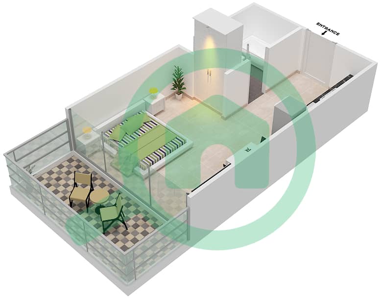 Айкон Сити - Апартамент Студия планировка Единица измерения 8  FLOOR 57-70 interactive3D