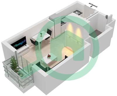 المخططات الطابقية لتصميم الوحدة 07 FLOOR 2-5 شقة استوديو - نور ريزيدنسيز