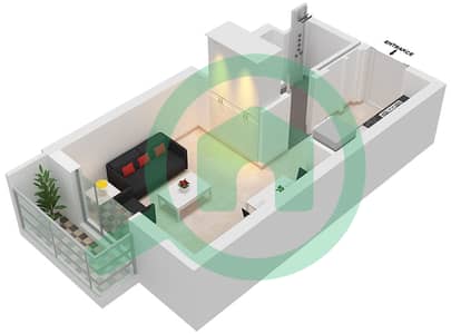 المخططات الطابقية لتصميم الوحدة 06 FLOOR 2-5 شقة استوديو - نور ريزيدنسيز