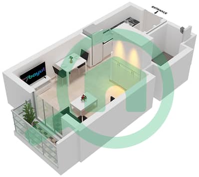 المخططات الطابقية لتصميم الوحدة 05 FLOOR 2-5 شقة استوديو - نور ريزيدنسيز