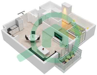 努尔公寓 - 1 卧室公寓单位08 FLOOR 06戶型图