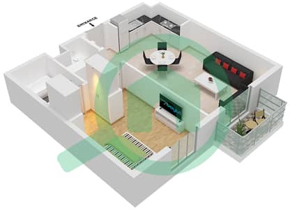 努尔公寓 - 1 卧室公寓单位01 FLOOR 3-6戶型图
