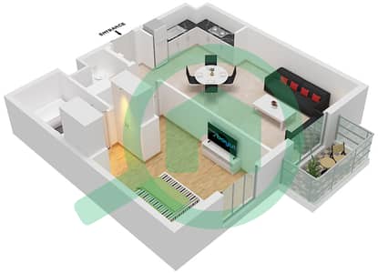 努尔公寓 - 1 卧室公寓单位02 FLOOR 2-6戶型图