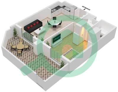努尔公寓 - 1 卧室公寓单位01 FLOOR 02戶型图