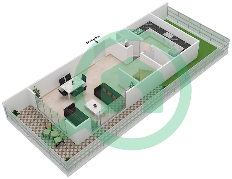 Uniestate Prime Tower - 2 Bedroom Apartment Type 7 Floor plan Lower Level interactive3D