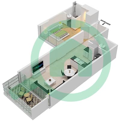 المخططات الطابقية لتصميم الوحدة 9 FLOOR 3-4 شقة 1 غرفة نوم - غولف فيدوتا A