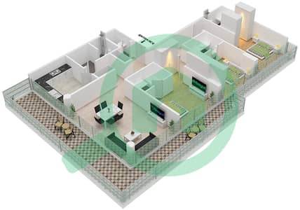 高尔夫维杜公寓A座 - 3 卧室公寓单位2 FLOOR 7戶型图