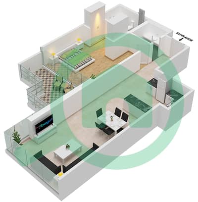 المخططات الطابقية لتصميم الوحدة 3 FLOOR 8 شقة 1 غرفة نوم - غولف فيدوتا A