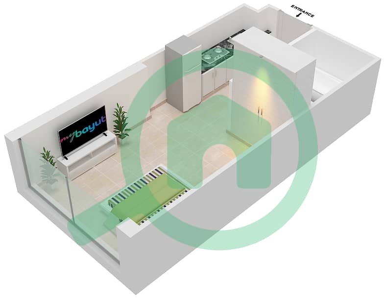 Айкон Сити - Апартамент Студия планировка Единица измерения 6  FLOOR 36-37 interactive3D