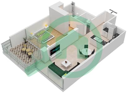 Golf Veduta B - 1 Bedroom Apartment Unit 9 FLOOR 2 Floor plan