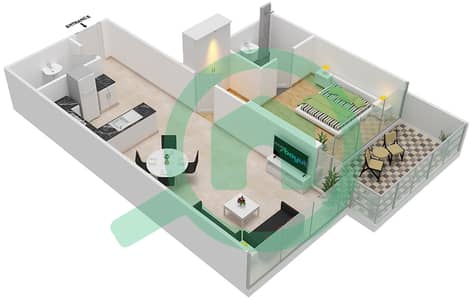 المخططات الطابقية لتصميم الوحدة 7 FLOOR 3-4 شقة 1 غرفة نوم - غولف فيدوتا B