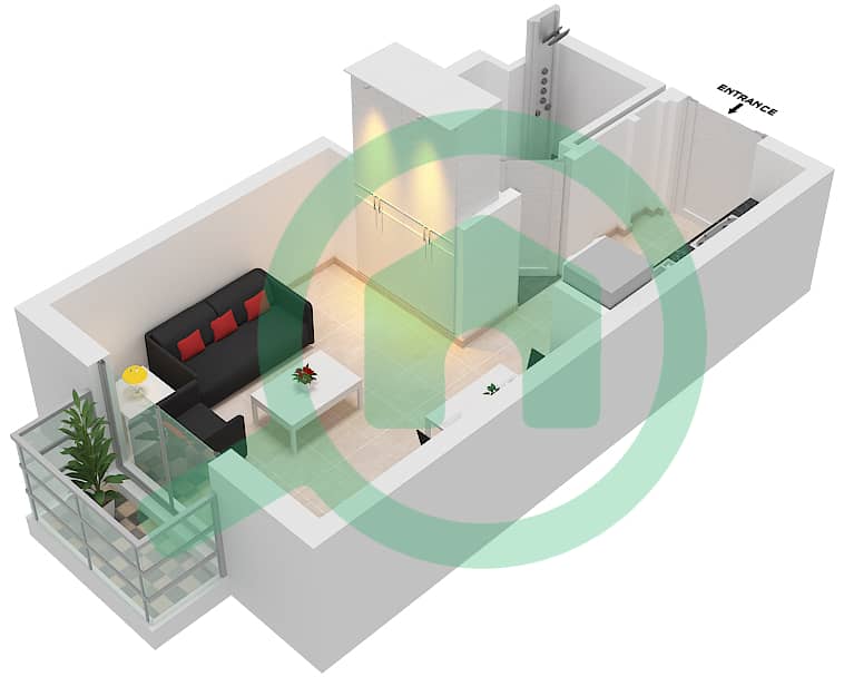 努尔公寓 - 单身公寓单位08 FLOOR 2-5戶型图 Floor 2-5 interactive3D