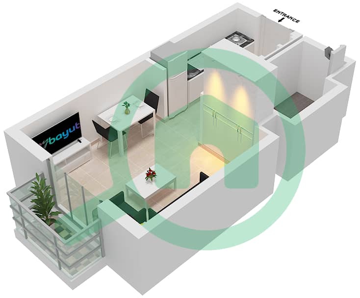努尔公寓 - 单身公寓单位07 FLOOR 2-5戶型图 Floor 2-5 interactive3D