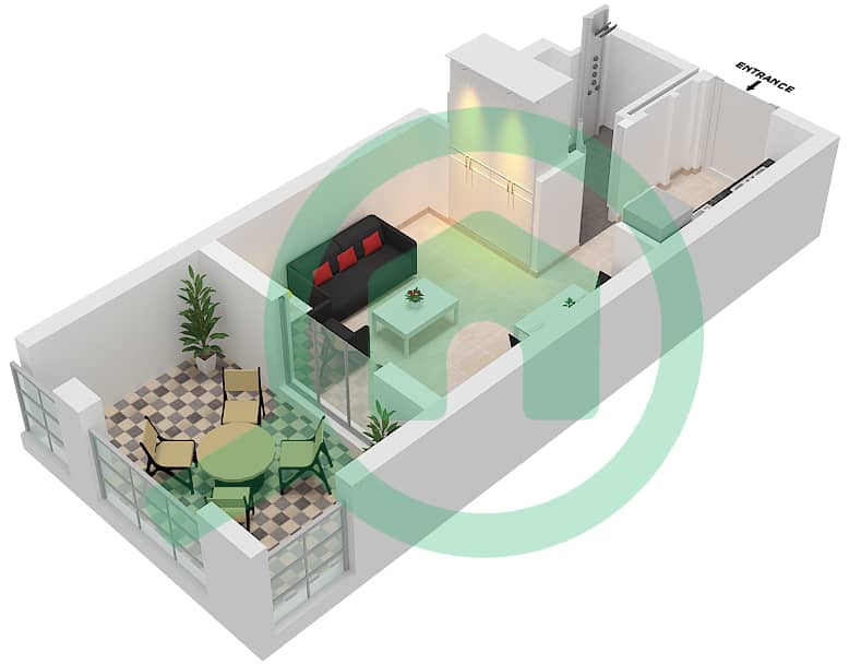 Резиденции Нур - Апартамент Студия планировка Единица измерения 04 GROUND FLOOR Ground Floor interactive3D