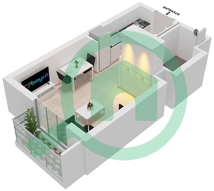 Резиденции Нур - Апартамент Студия планировка Единица измерения 04 FLOOR 061 Floor 06 interactive3D