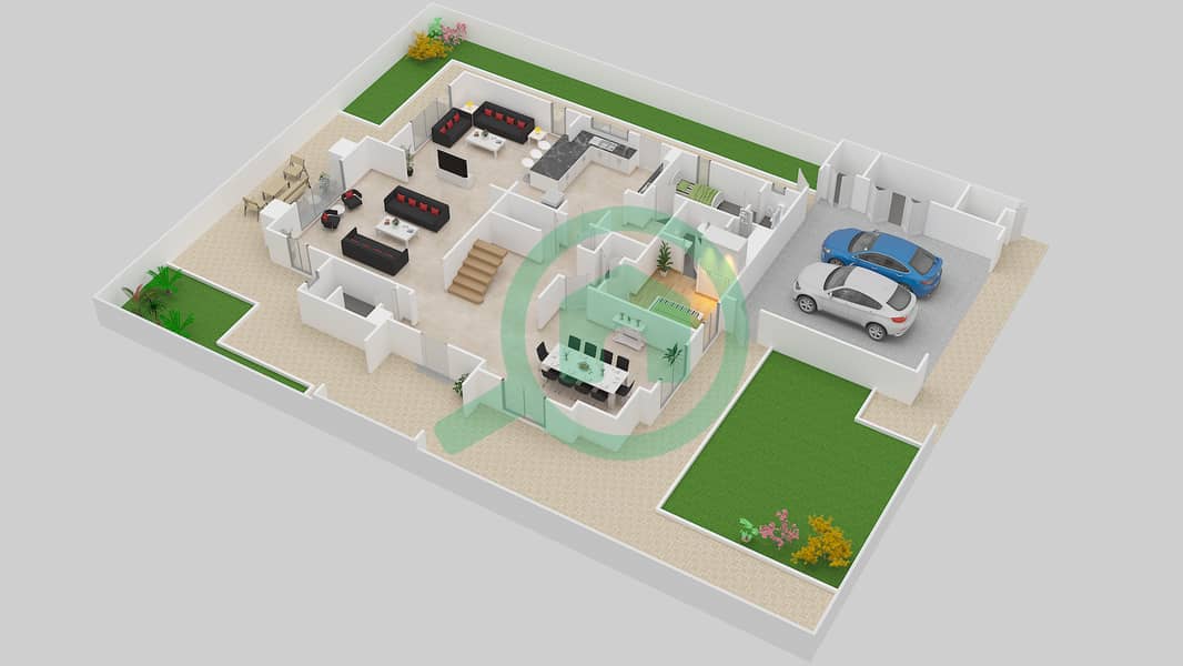 Кармен - Вилла 5 Cпальни планировка Тип A Ground Floor interactive3D