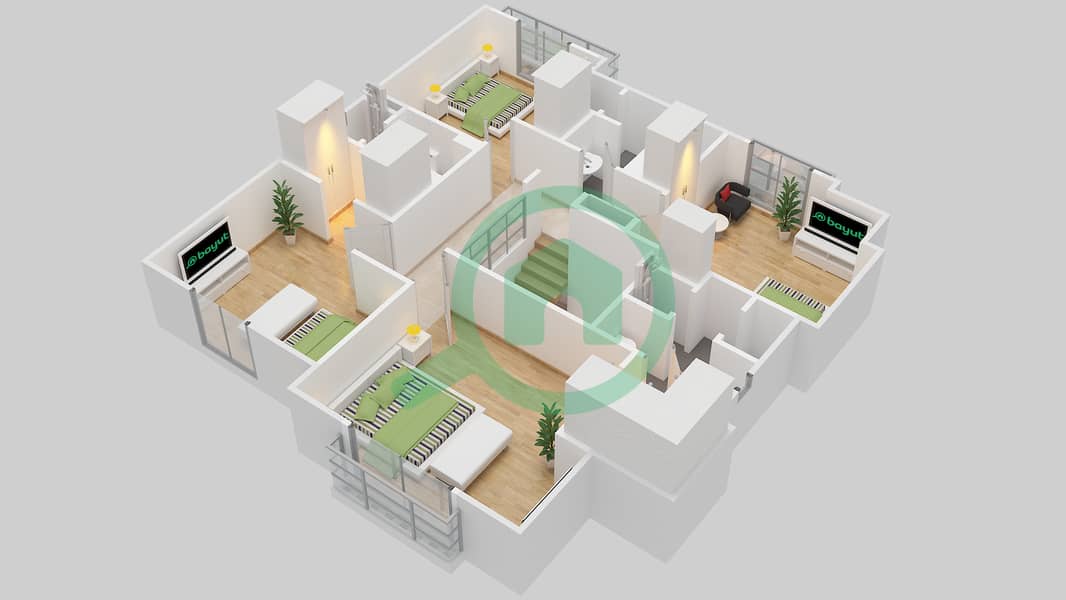 Кармен - Вилла 5 Cпальни планировка Тип A First Floor interactive3D