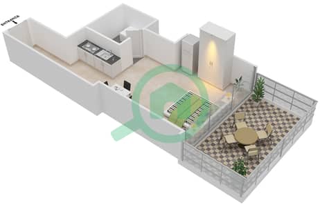 المخططات الطابقية لتصميم الوحدة 08 شقة استوديو - مساكن النخبة 9