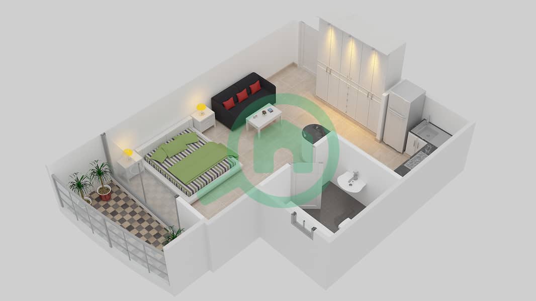 Champions Tower - Studio Apartment Type/unit S/7 Floor plan interactive3D