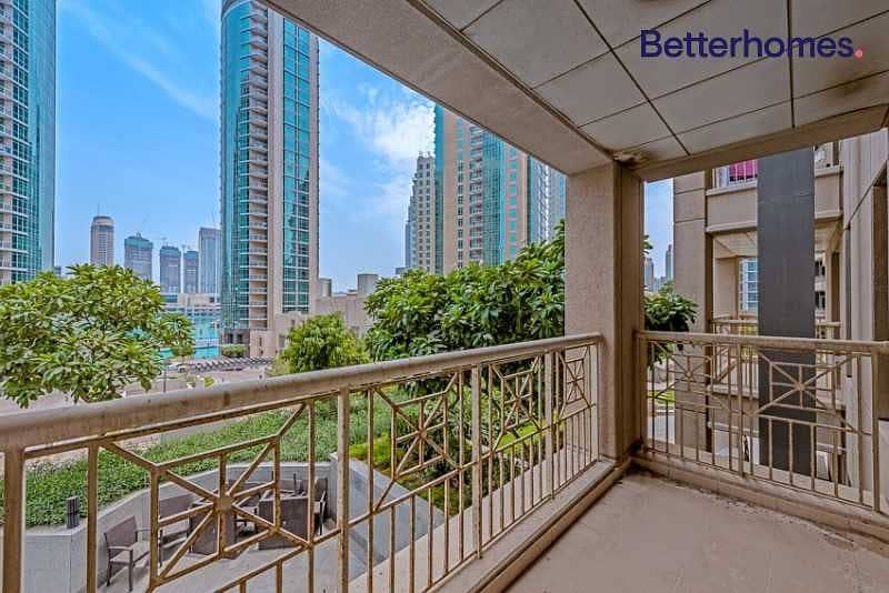 11 Large One Bed + Study | Partial Fountain & Burj view