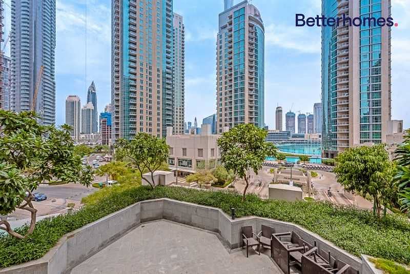 13 Large One Bed + Study | Partial Fountain & Burj view