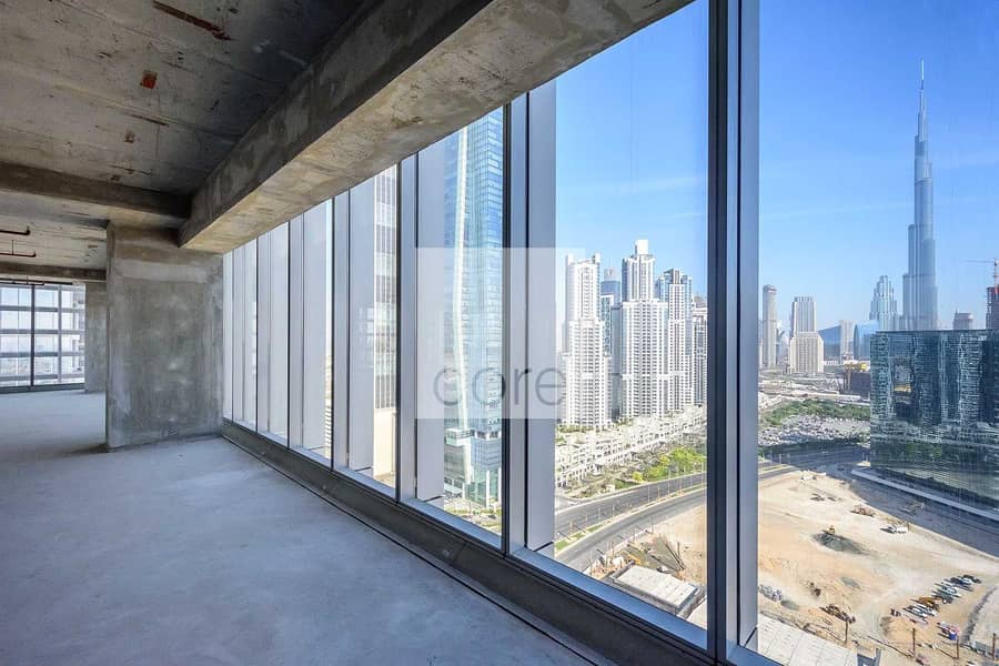 Full office floor with Burj Khalifa view