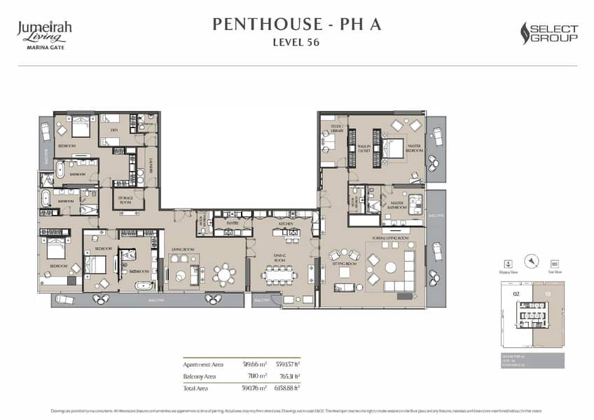 17 Brand New Luxury Penthouse | Full Marina/Sea View