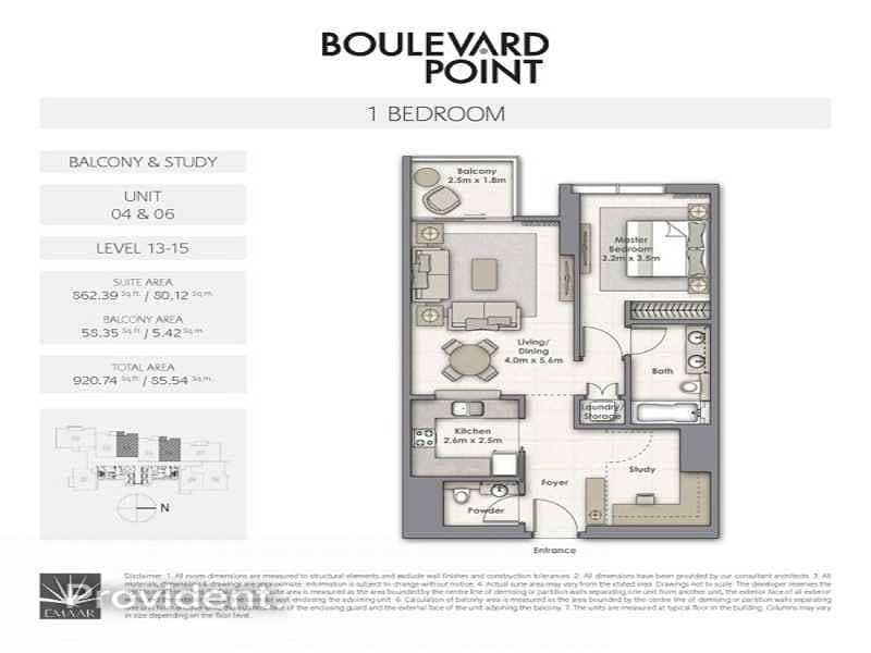 31 1 B/R Plus Study | Mid floor | Boulevard Views