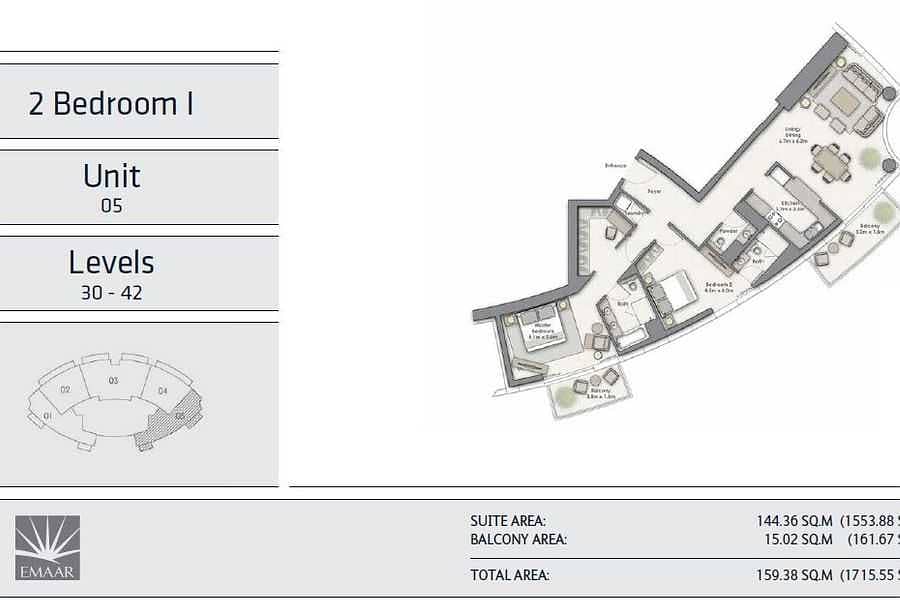 6 2 BHK + STUDY | HIGH FLOOR | BOULEVARD VIEW