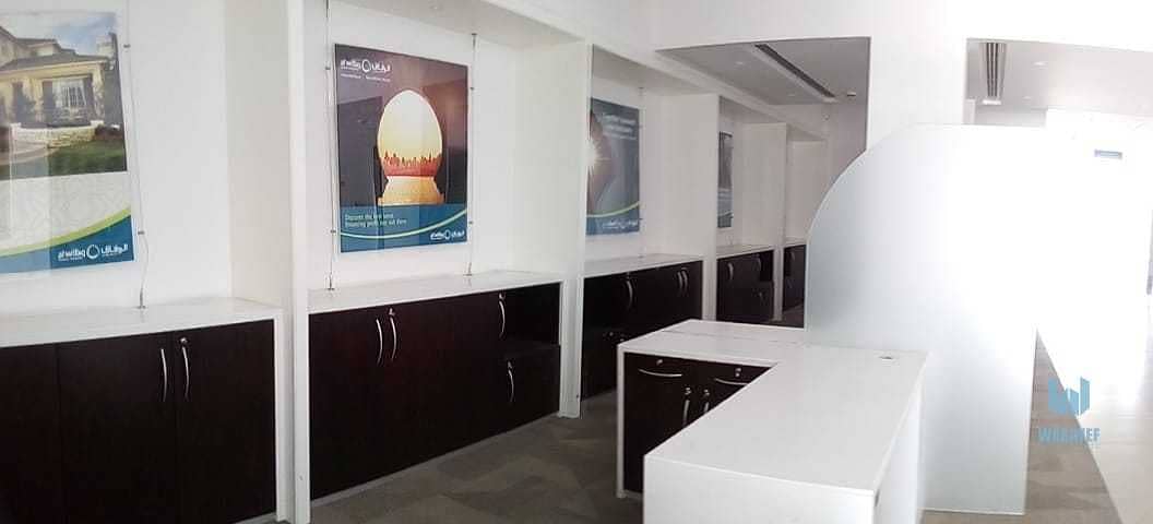 7 FULLY FITTED SHOWROOM WITH OFFICES ON SHEIK ZAYED ROAD.