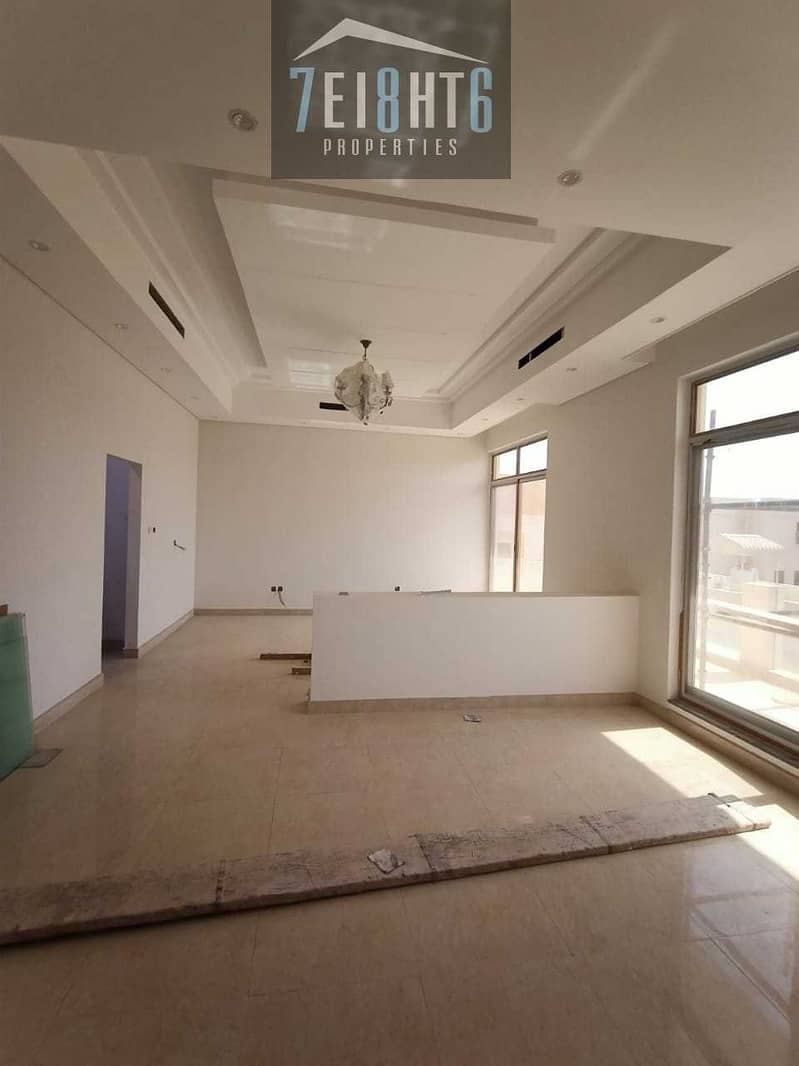 7 Excellent quality: 5 b/r indep BRAND NEW villa + maids room + LIFT + large landscaped garden for rent in Khawaneej 1
