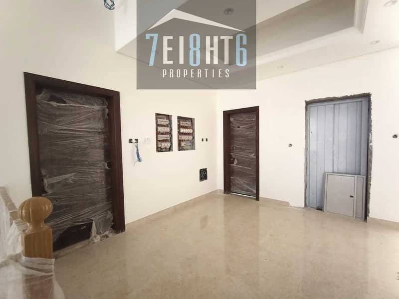 8 Excellent quality: 5 b/r indep BRAND NEW villa + maids room + LIFT + large landscaped garden for rent in Khawaneej 1