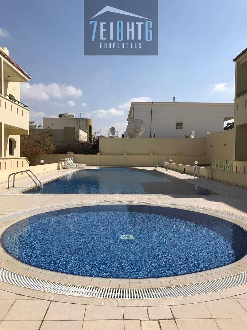 8 Highly spacious: 3 b/r semi-independent DUPLEX villas + fitted kitchen + sharing s/pool + landscaped garden