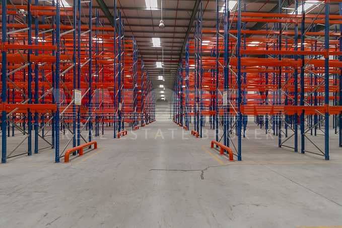 21 Warehouse with Racks for Storage and Logistics in JAFZA