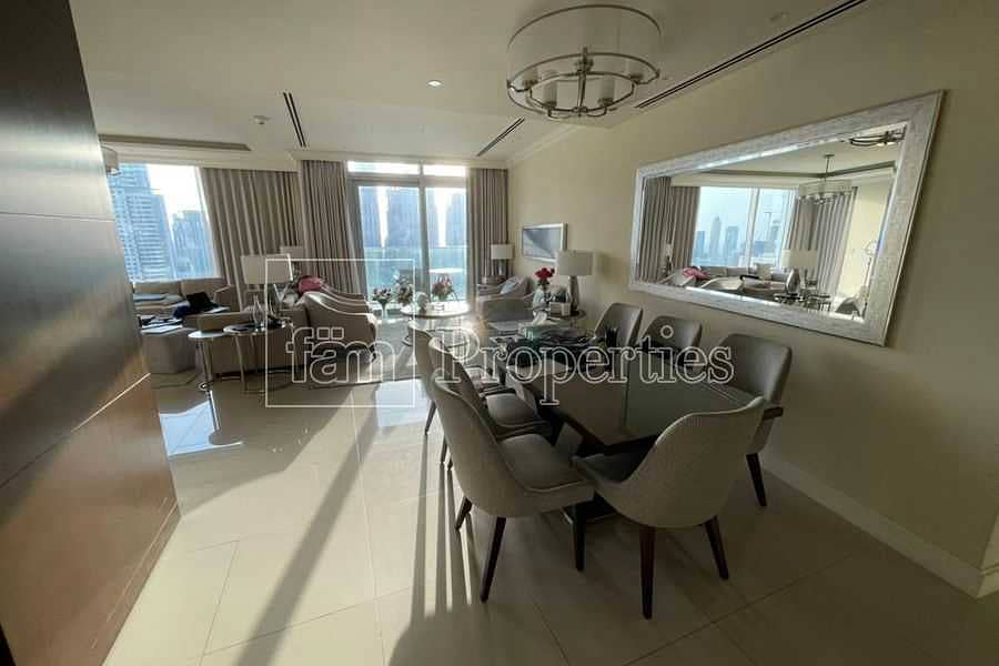 3 Best Layout/Full Burj View/Serviced 3BD + maid