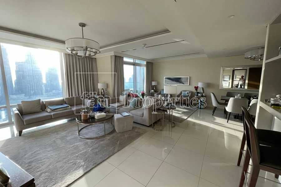 4 Best Layout/Full Burj View/Serviced 3BD + maid