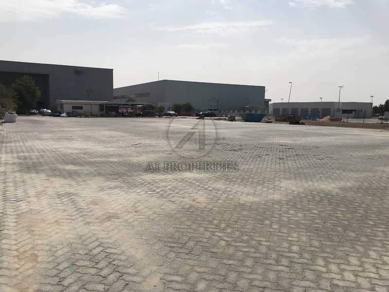 3 Corner plot open yard with office building for sale in JAFZA North