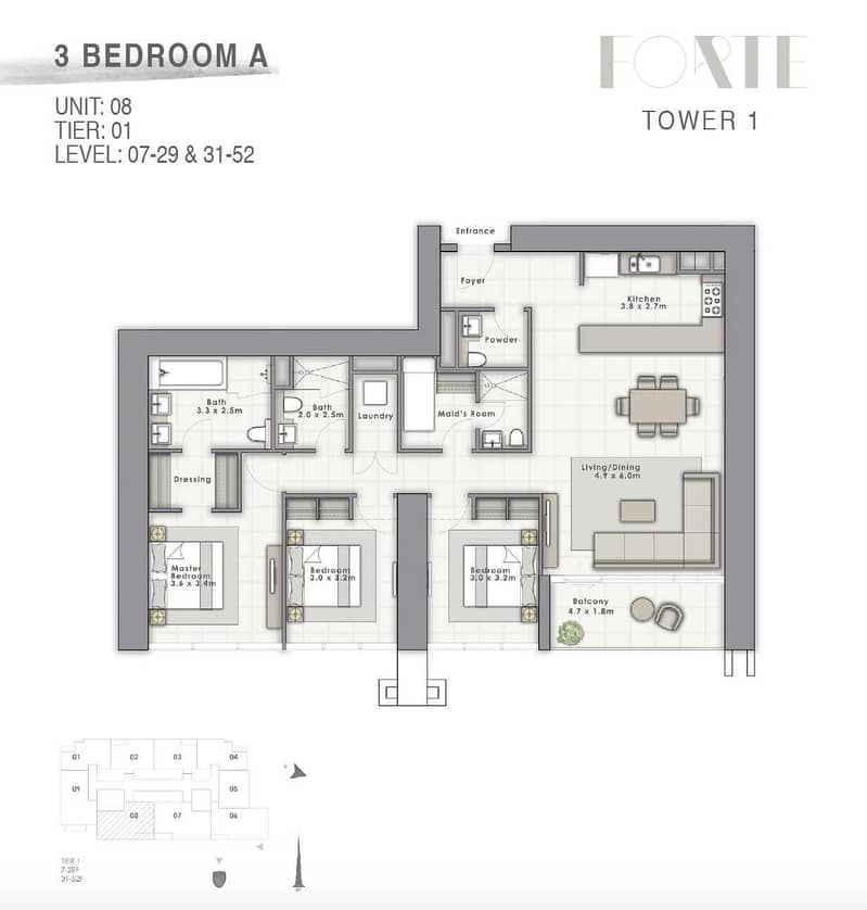 6 1 Bed + Study | Spacious & Bright | Brand New