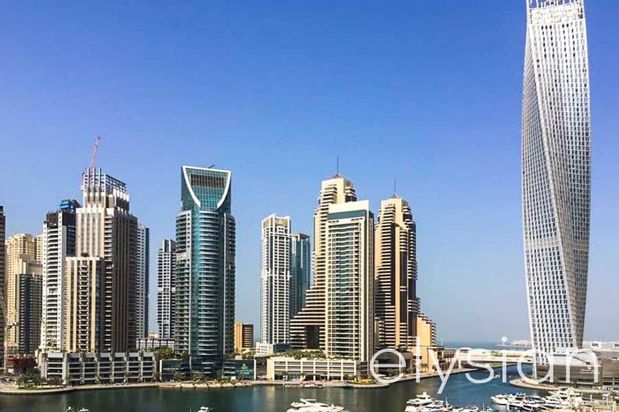 Stunning full Marina Views | 2 Bedrooms + Study | Fully Furnished| Al Mesk Emaar